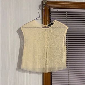 ⚡️HP⚡️Embellished Sheer Crop Tank Top